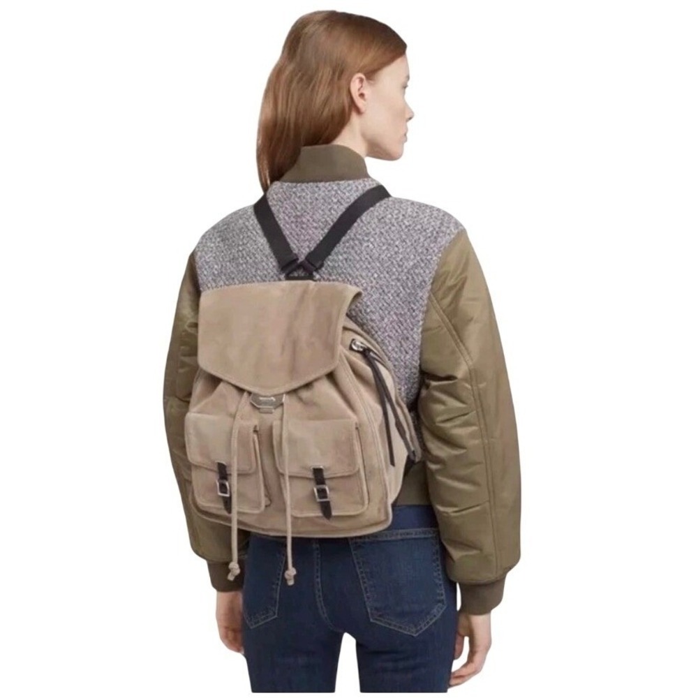 Rag & Bone Small Field Backpack in Warm Grey Suede